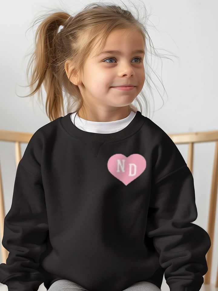 ND Heart Small Pink Youth Unisex Sweatshirt product image (1)