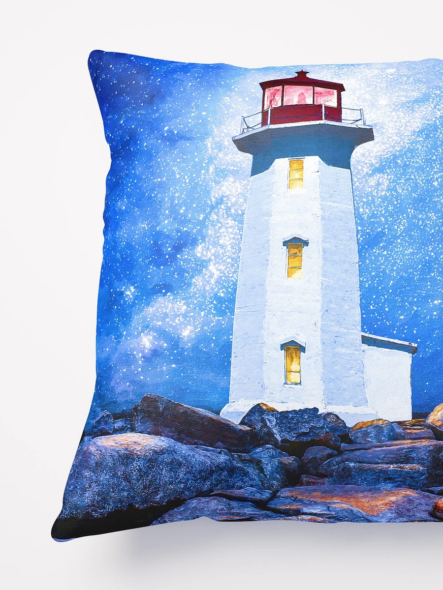 Peggy's Cove Lighthouse By Night - Nova Scotia Throw Pillow product image (4)