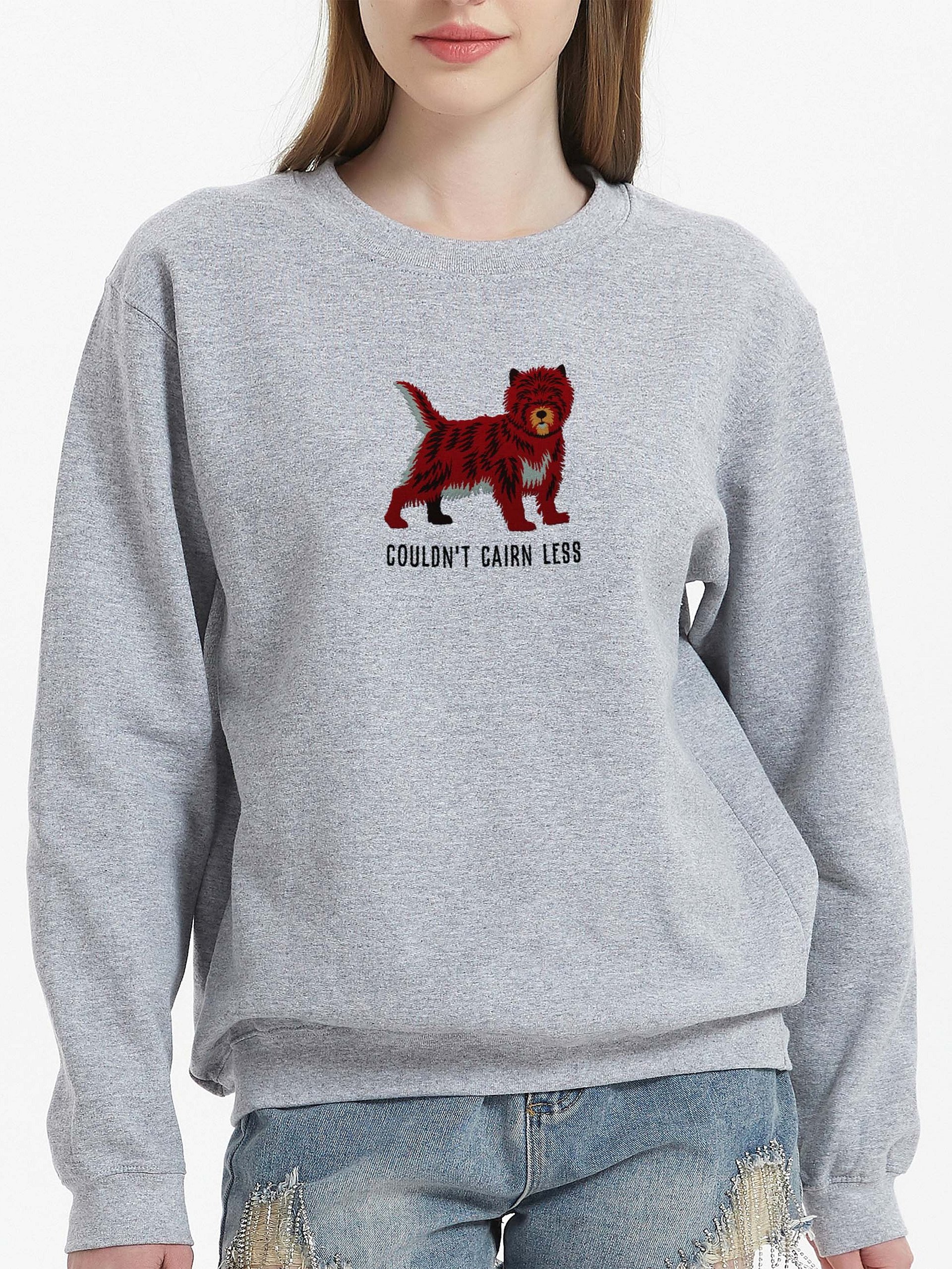 Couldn't Cairn Less Sweatshirt (Embroidered) of a Cairn Terrier(Chocolate Brindle) product image (2)