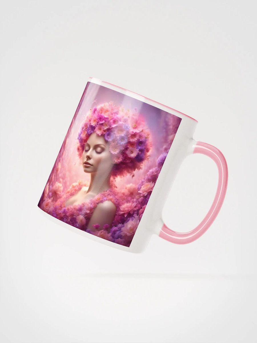 Pink Flower Girl Ceramic Mug product image (3)
