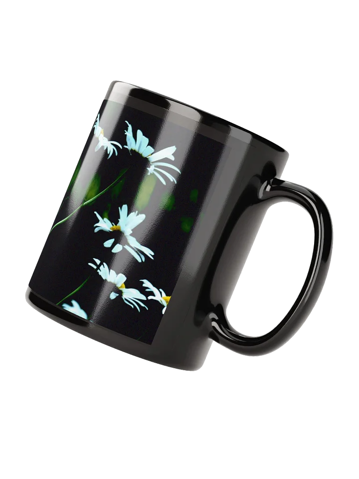 Keramiktasse schwarz - Blumenwiese bei Nacht product image (2)