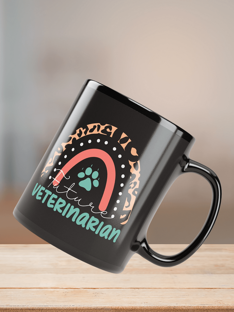 "Future veterinarian-Rainbow" black glossy mug product image (8)
