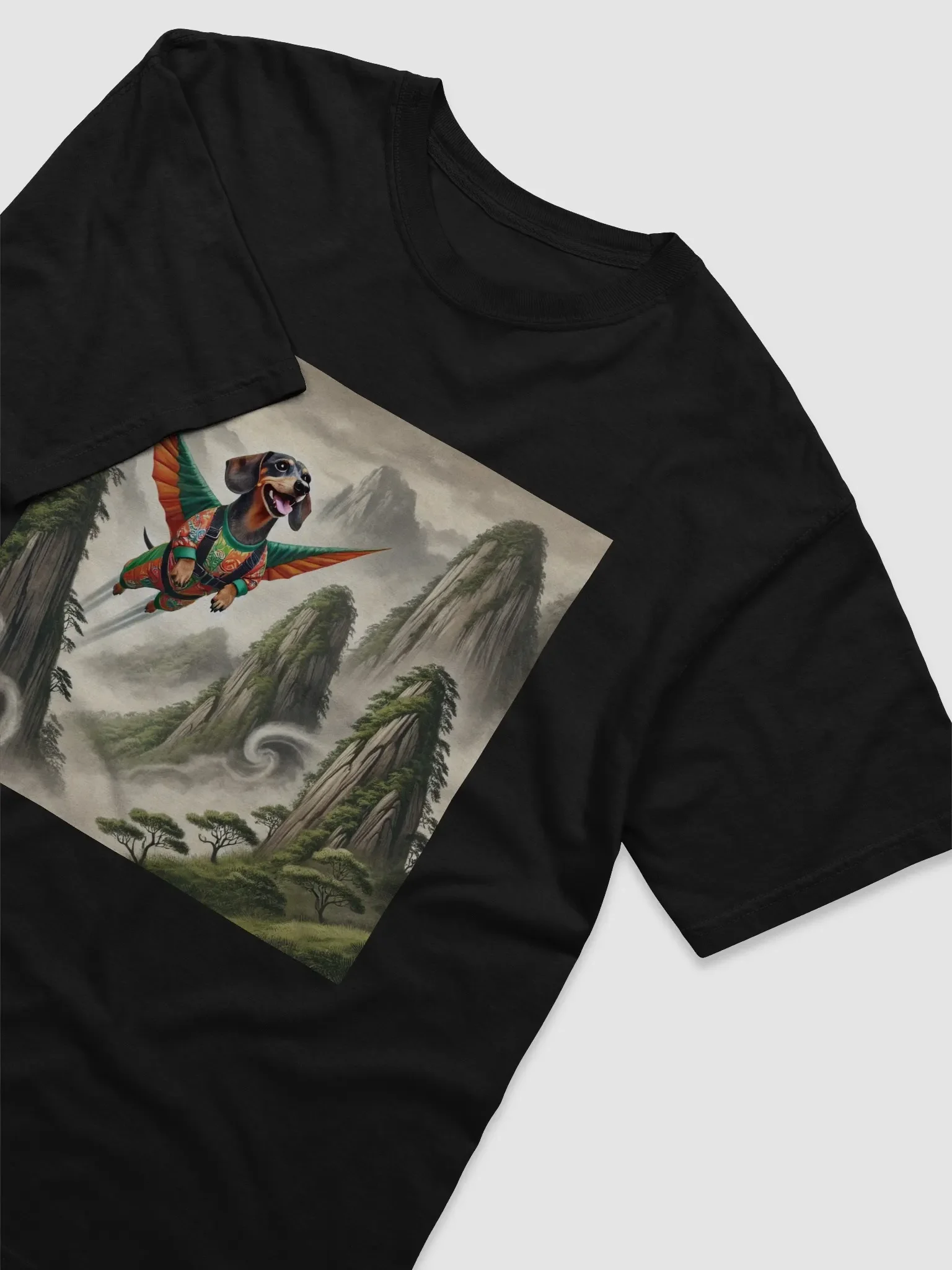 Soaring Dachshund in a Mystical Landscape T-Shirt product image (3)