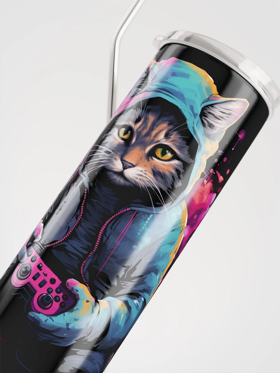 Whimsical Cat Gamer Stainless Steel Tumbler product image (5)