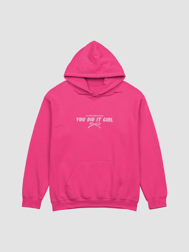 You Did it Girl Bow Hoodie - Pink/Hot Pink product image (1)
