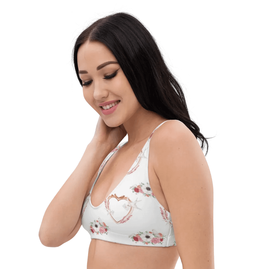 Watercolour Floral Pattern Padded Bikini Top - V5 product image (5)