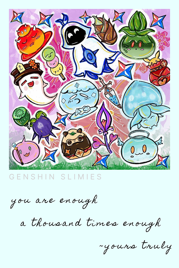 Genshin Impact Digital Postcard | Printable | Greeting card | Art prints product image (1)