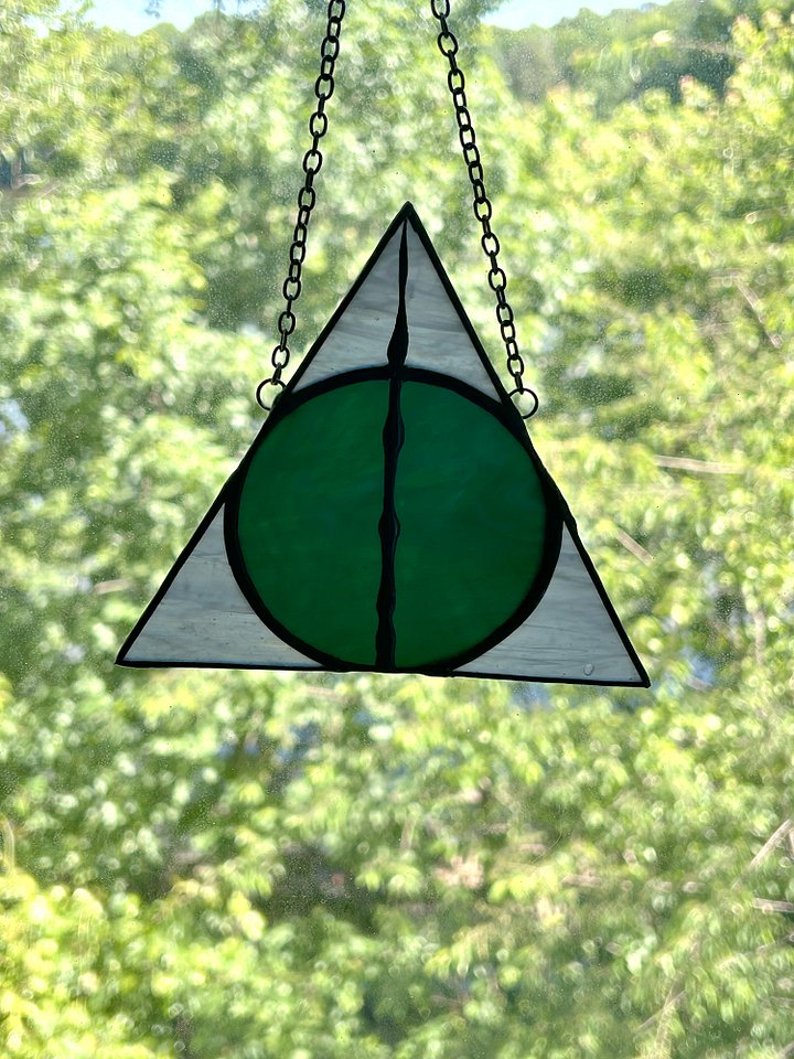 Slytherin Deathly Hallows Stained Glass Suncatcher product image (2)