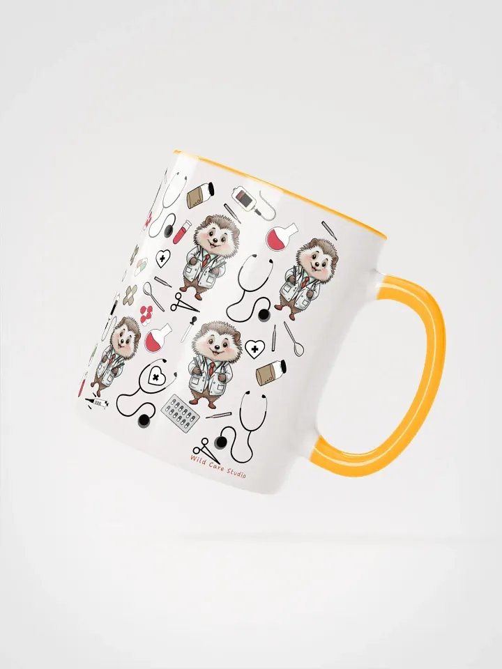 Cute Medical Coat Hedgehog Ceramic Mug product image (27)