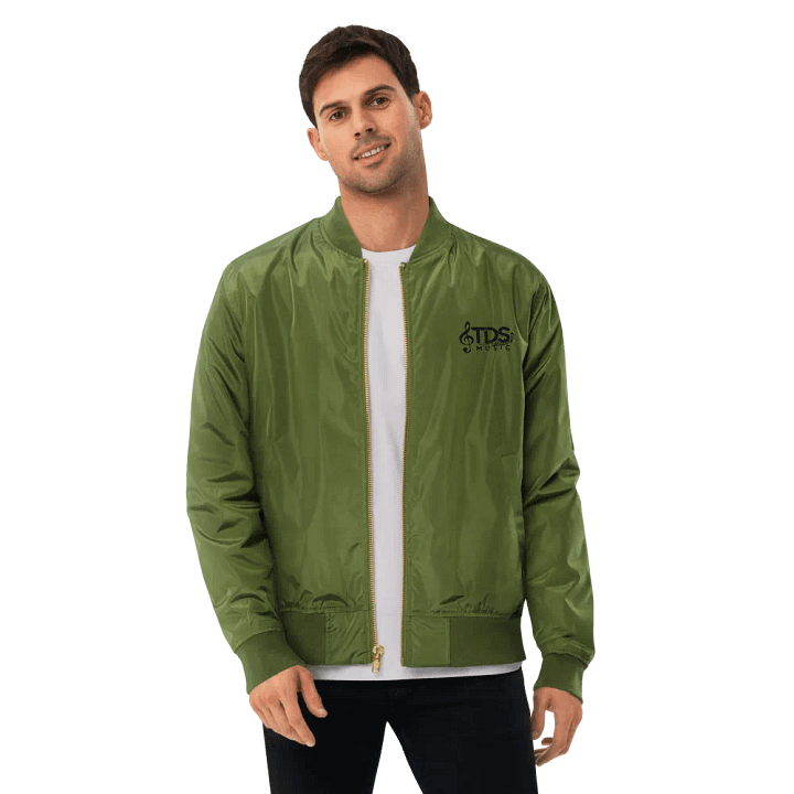 TDS Music Threadfast Premium Recycled Bomber in Army Green and Black (XS-3XL) product image (1)