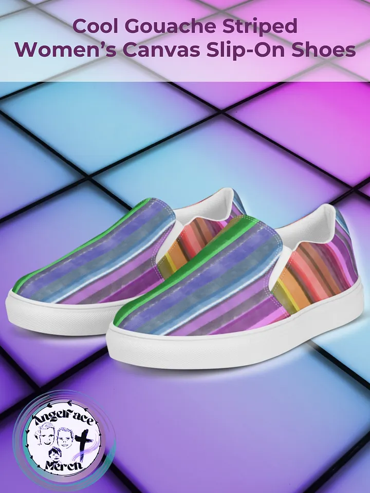 Cool Gouache Striped Women's Slip-On Canvas Shoes product image (1)