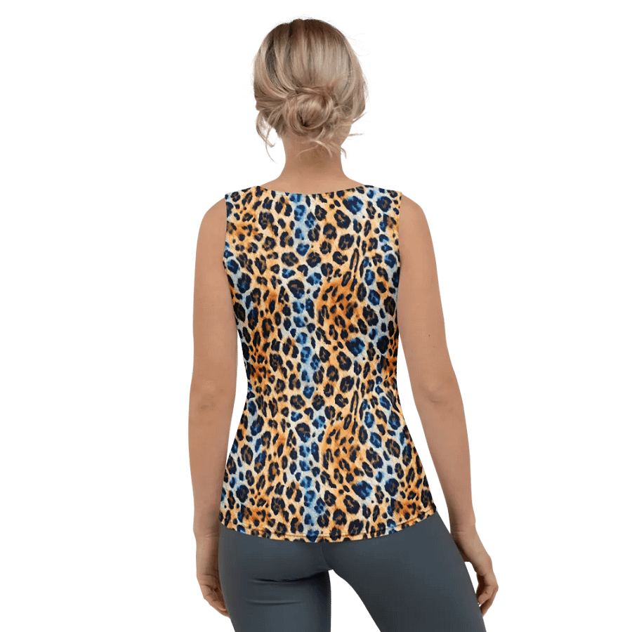Blue Brown Leopard Woman Tank Top product image (2)