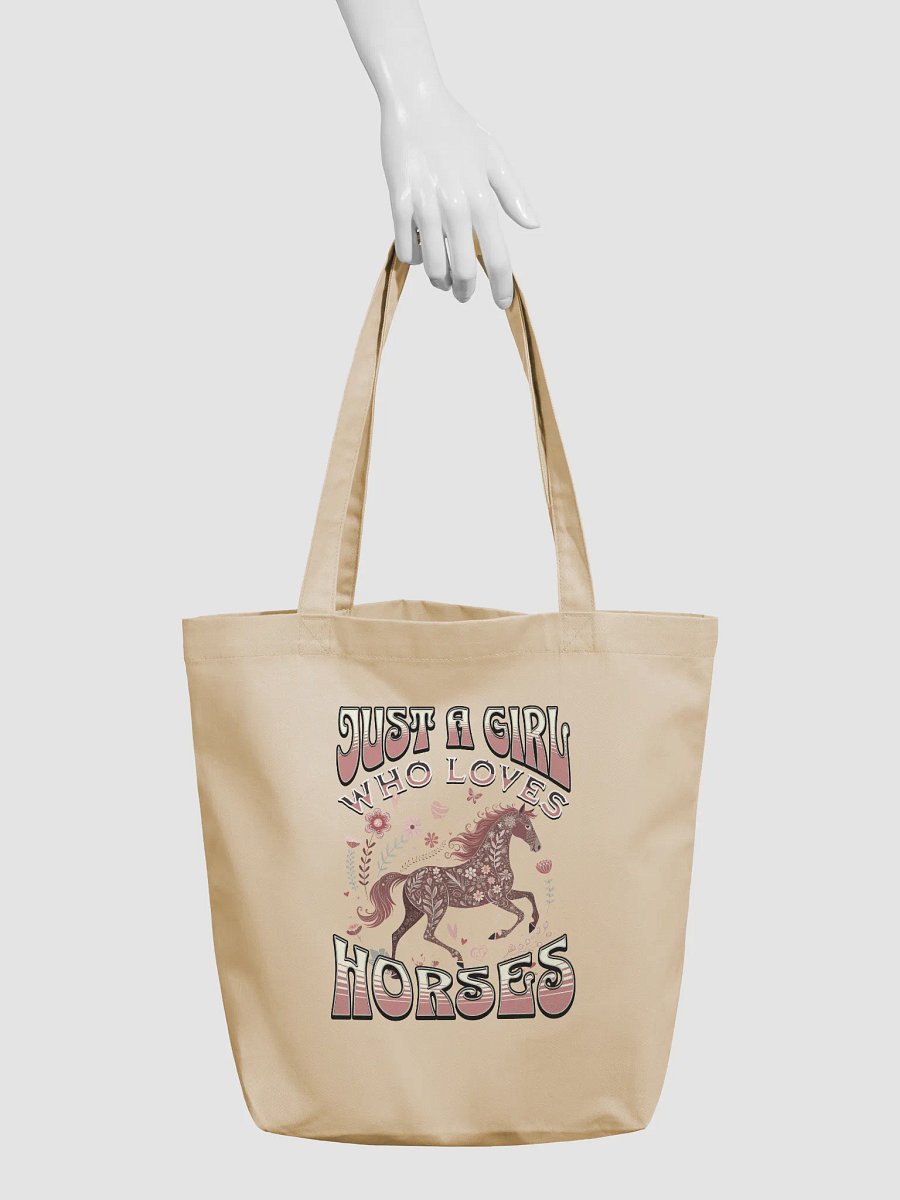 Just A Girl Who Loves Horses Vintage Equestrian Floral Tote Bag product image (6)