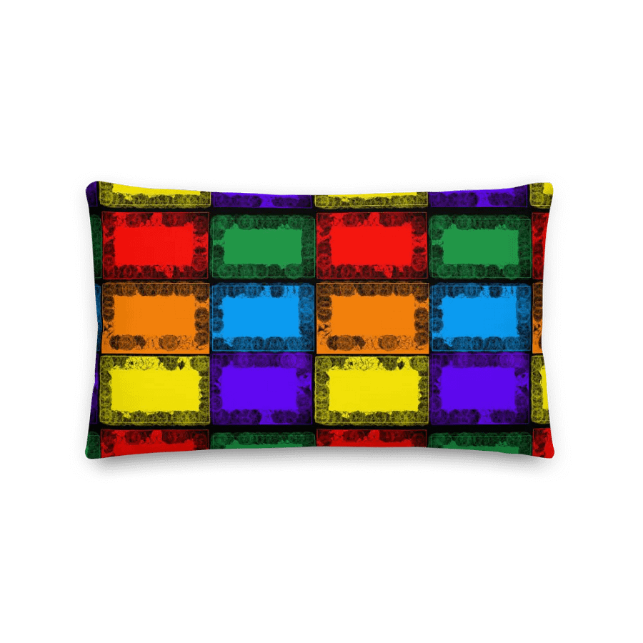 Premium Cushion with Bright Rainbow Color Rectangles product image (11)