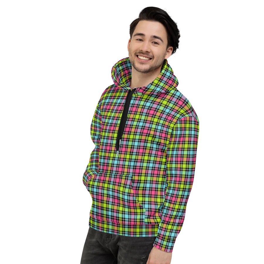 Neon Checkered Plaid Hoodie product image (4)