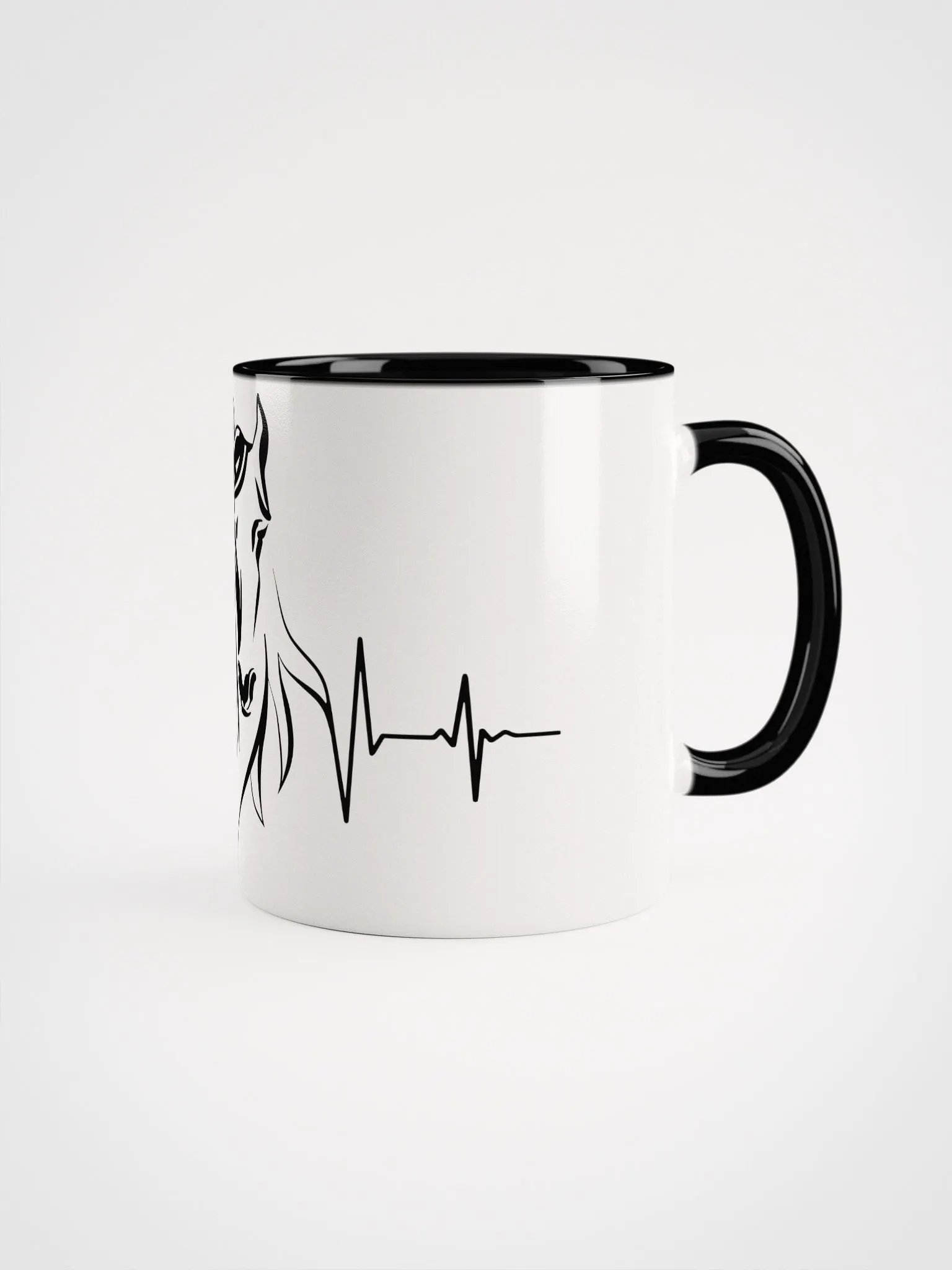 Horse Heartbeat Ceramic Mug with Color Inside product image (3)