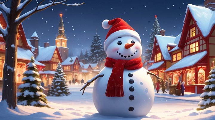 The Snowman’s Festive Wonderland Christmas in the Village - Frame TV III product image (1)