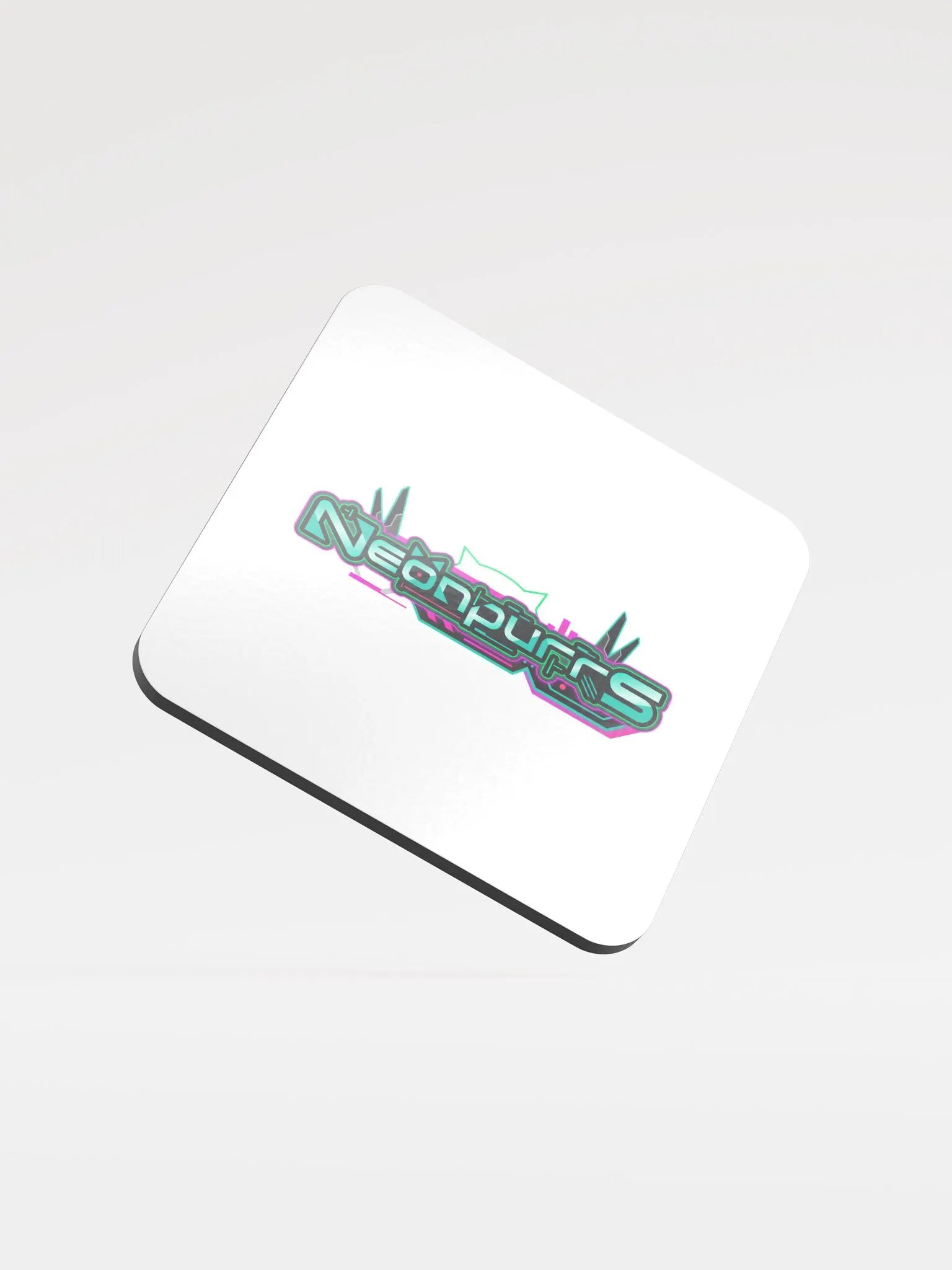Neonpurrs Logo Glassed Cork Coaster product image (1)