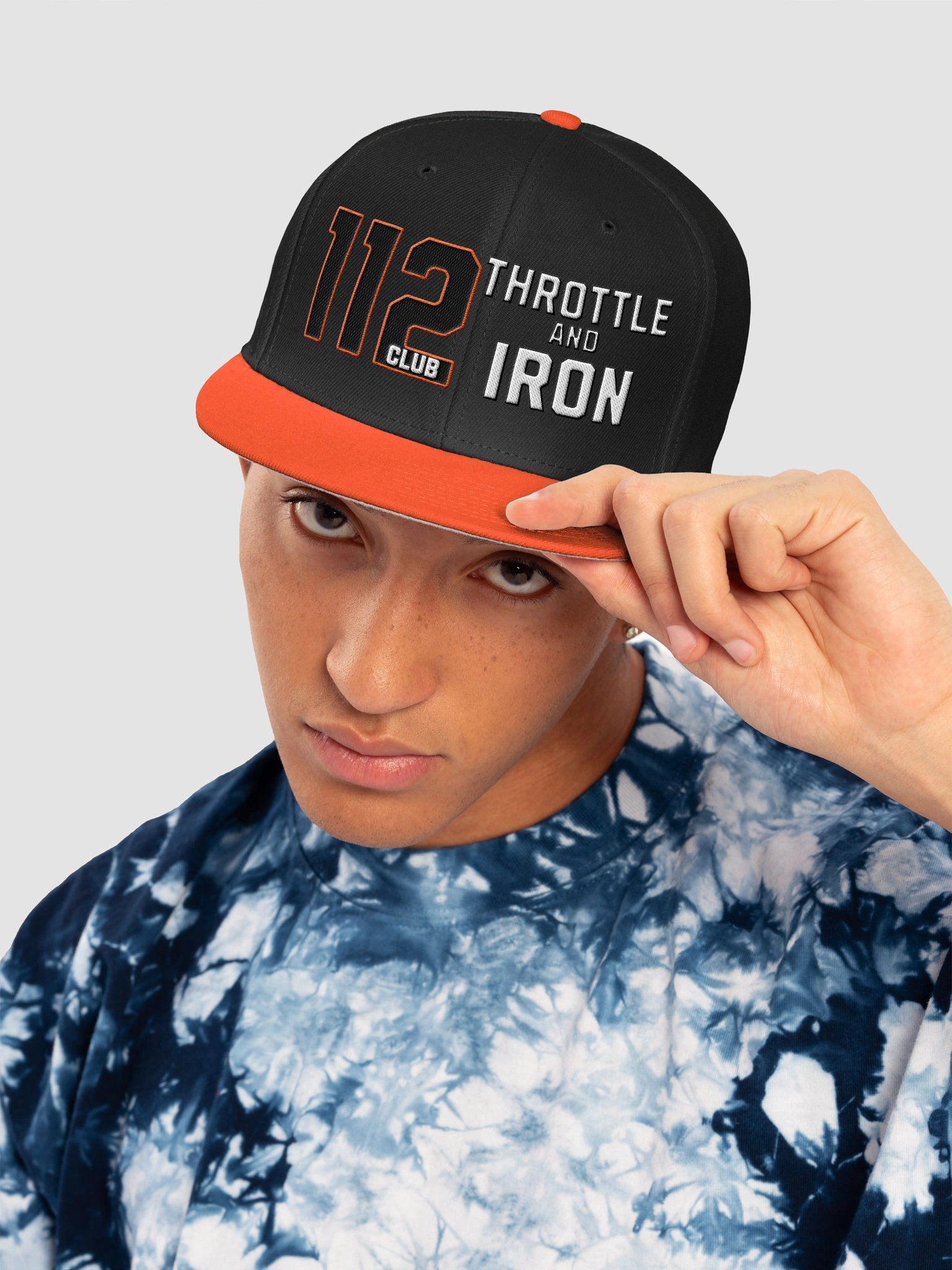 112 Club Throttle & Iron Snapback Hat — Orange Outline Edition product image (38)