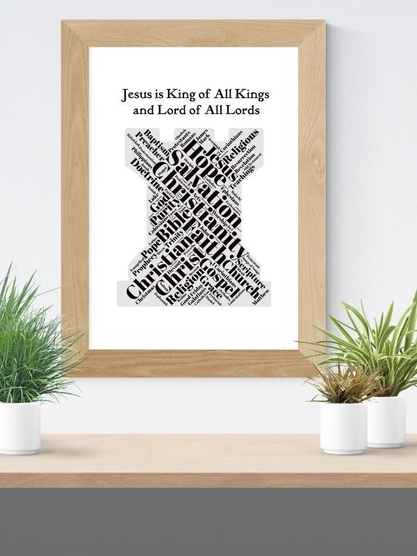 Printable Christian Wall Art – "Jesus is King of Kings, and Lord of All Lords" Castle Design product image (7)