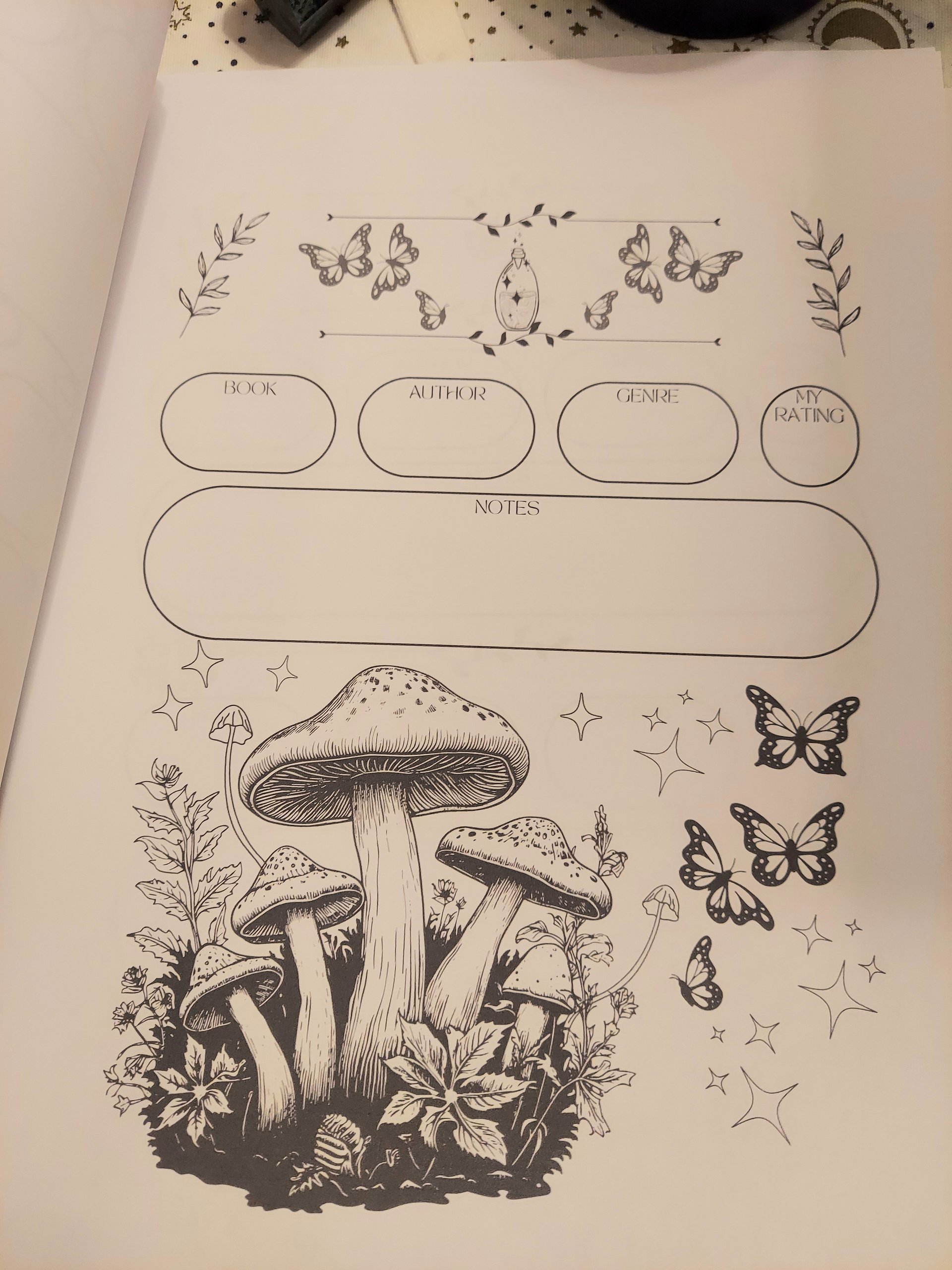 Printable Reading Journal with Coloring Book Pages: Forest Witch Edition product image (5)