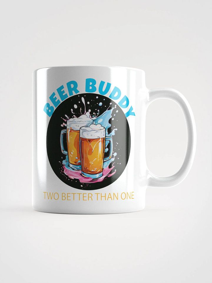 Beer Buddy Mug | Funny Beer Lover Coffee Cup with Clinking Mugs Design product image (1)