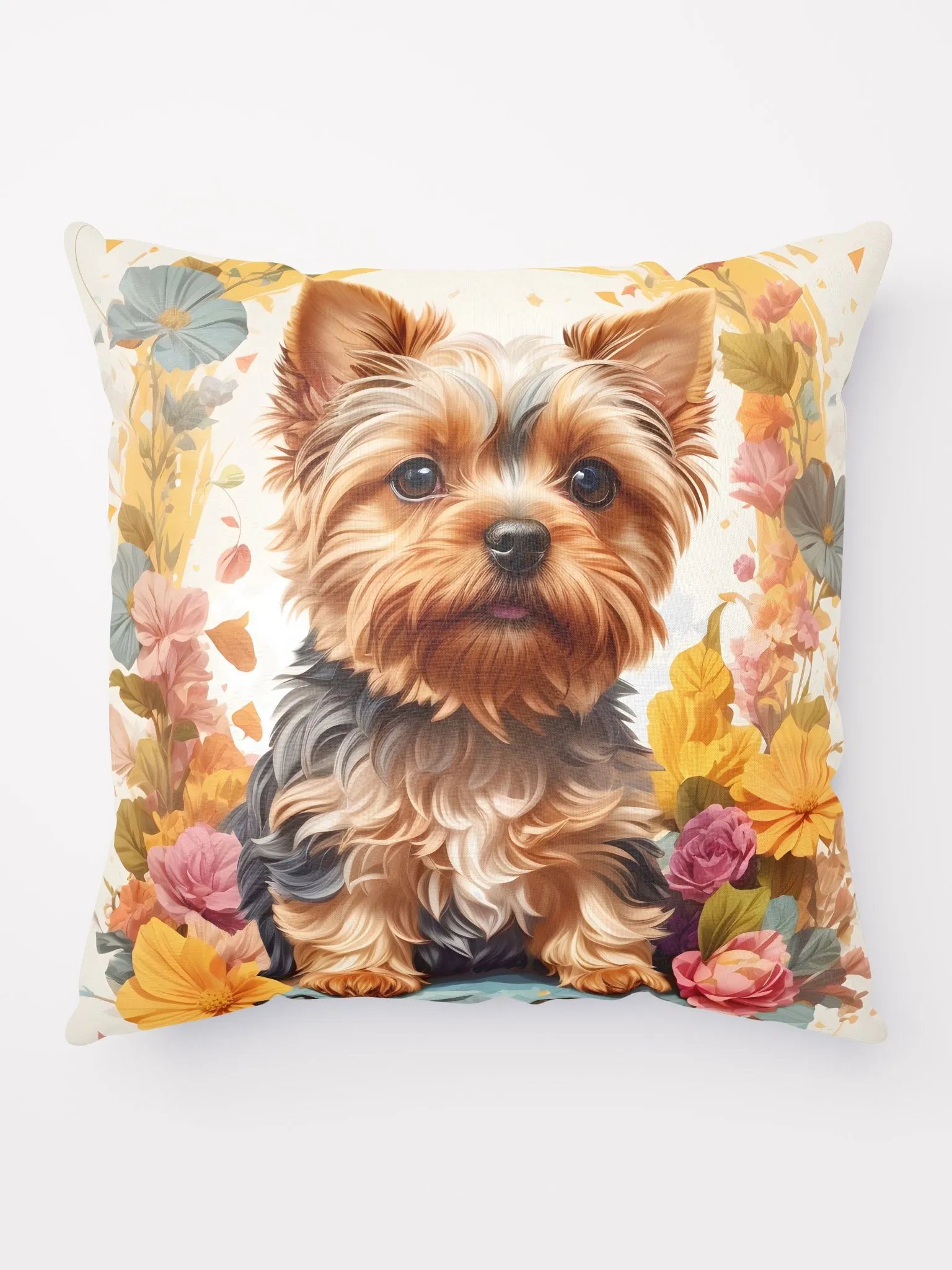 A Yorkshire Terrier Amidst a Whimsical Floral Cascade product image (9)