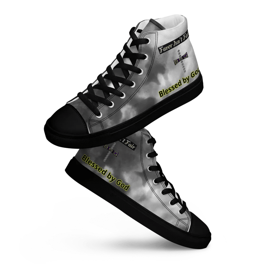 Diamond Cross Black Watercolor High Tops - Black Soles product image (8)