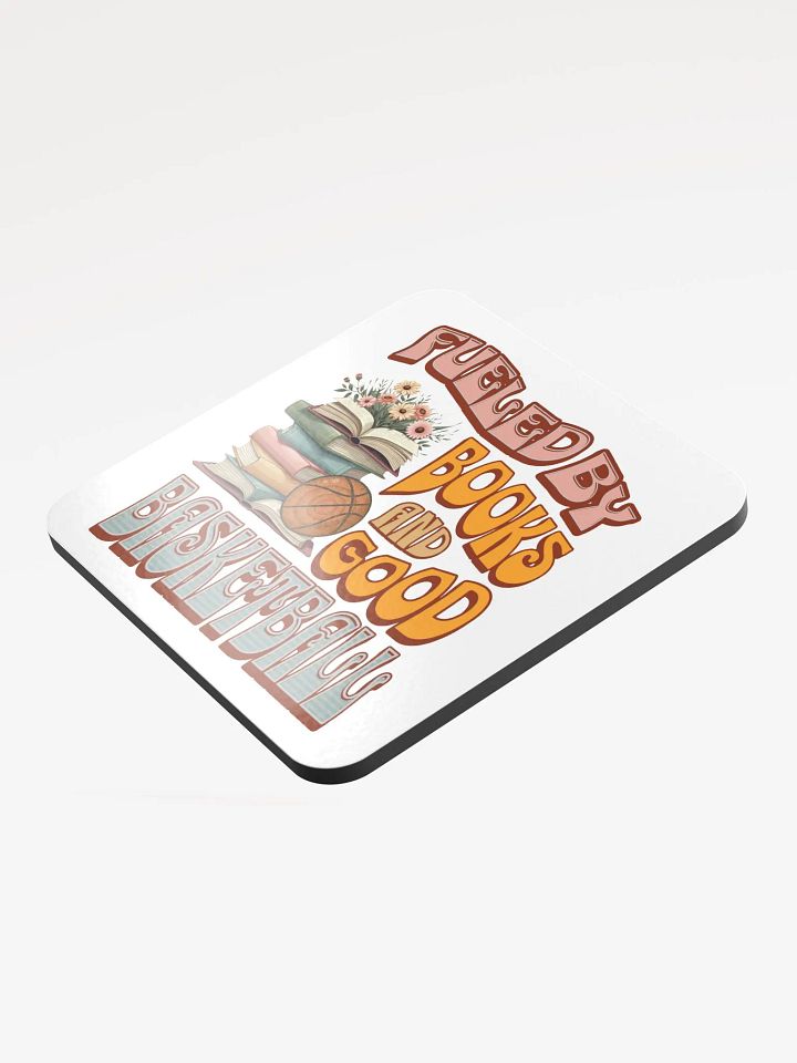 Fueled By Books And Good Basketball Literary Hoops Cork Coaster product image (1)