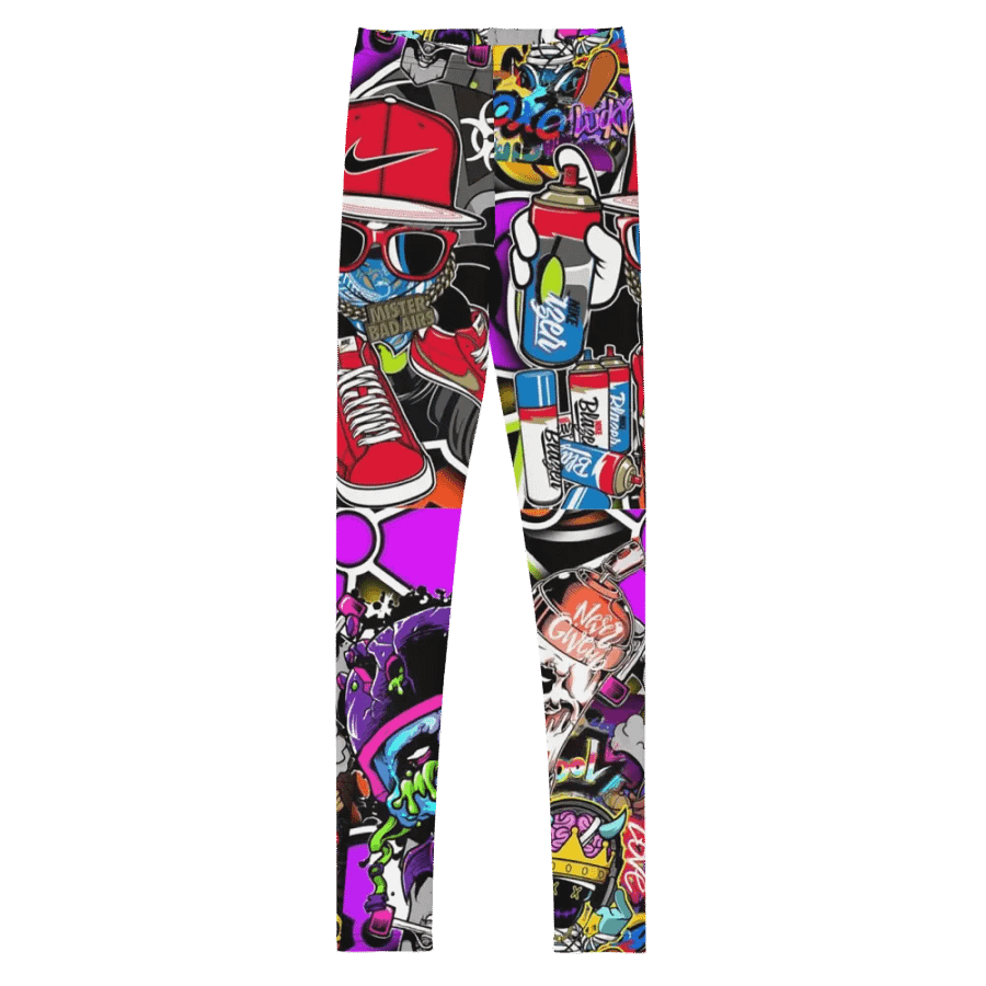 Kids Leggings – Graffiti Style Print for Urban & Trendy Fashion product image (2)