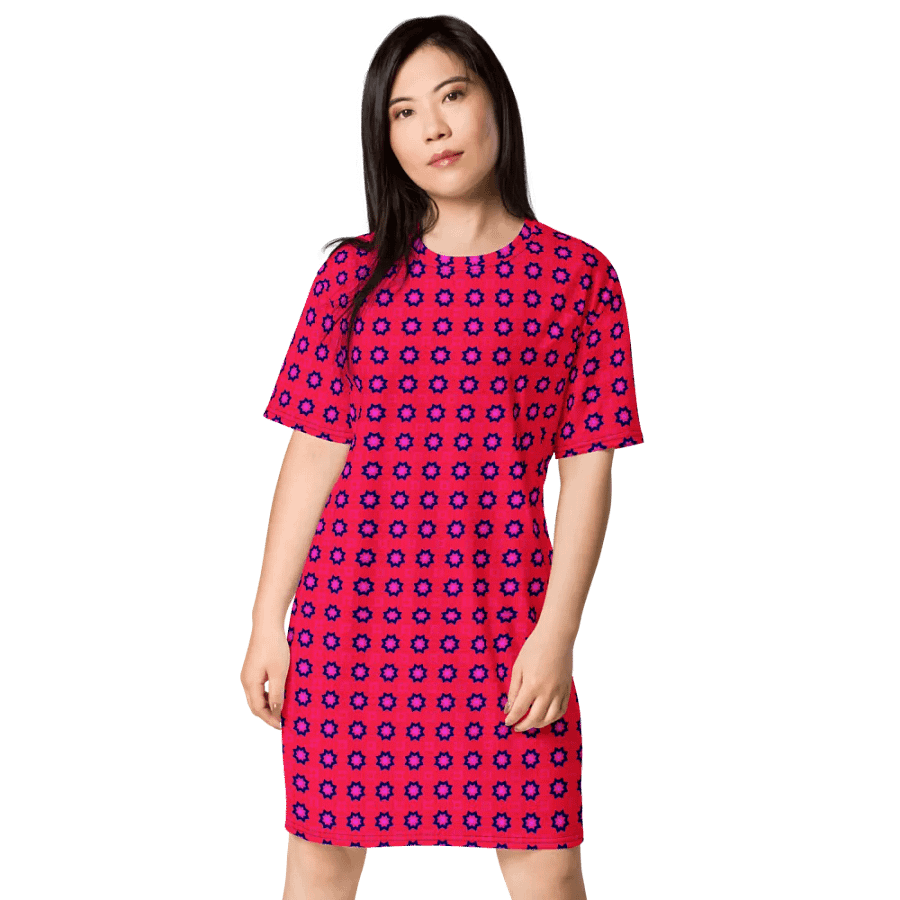 Abstract Red TShirt Dress product image (1)