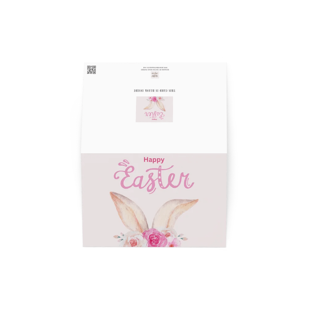 Pink Floral and Bunny Happy Easter Greeting Card product image (5)