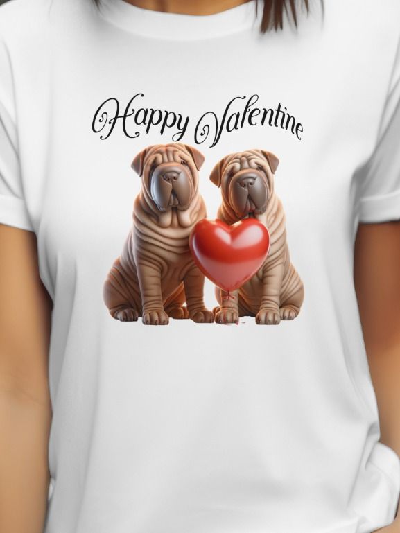 Romantic Valentine Shar Pei T-shirt product image (1)