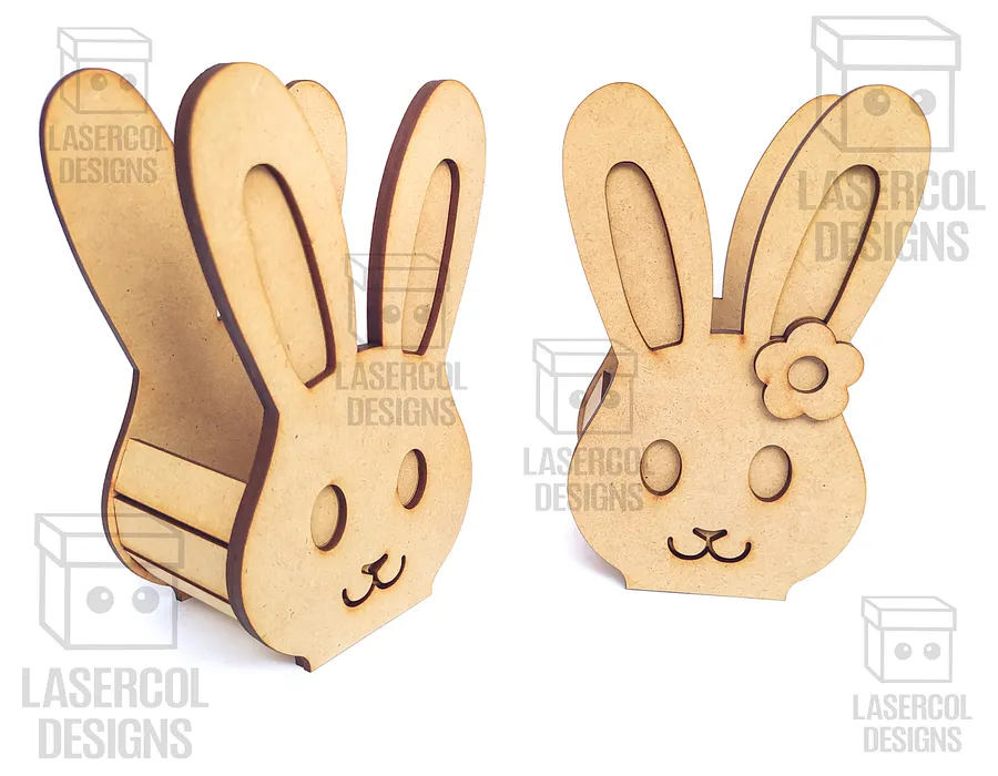 Easter Bunny Basket Set 1 (4 Styles, 2 Sizes) - Laser Cut Files product image (6)