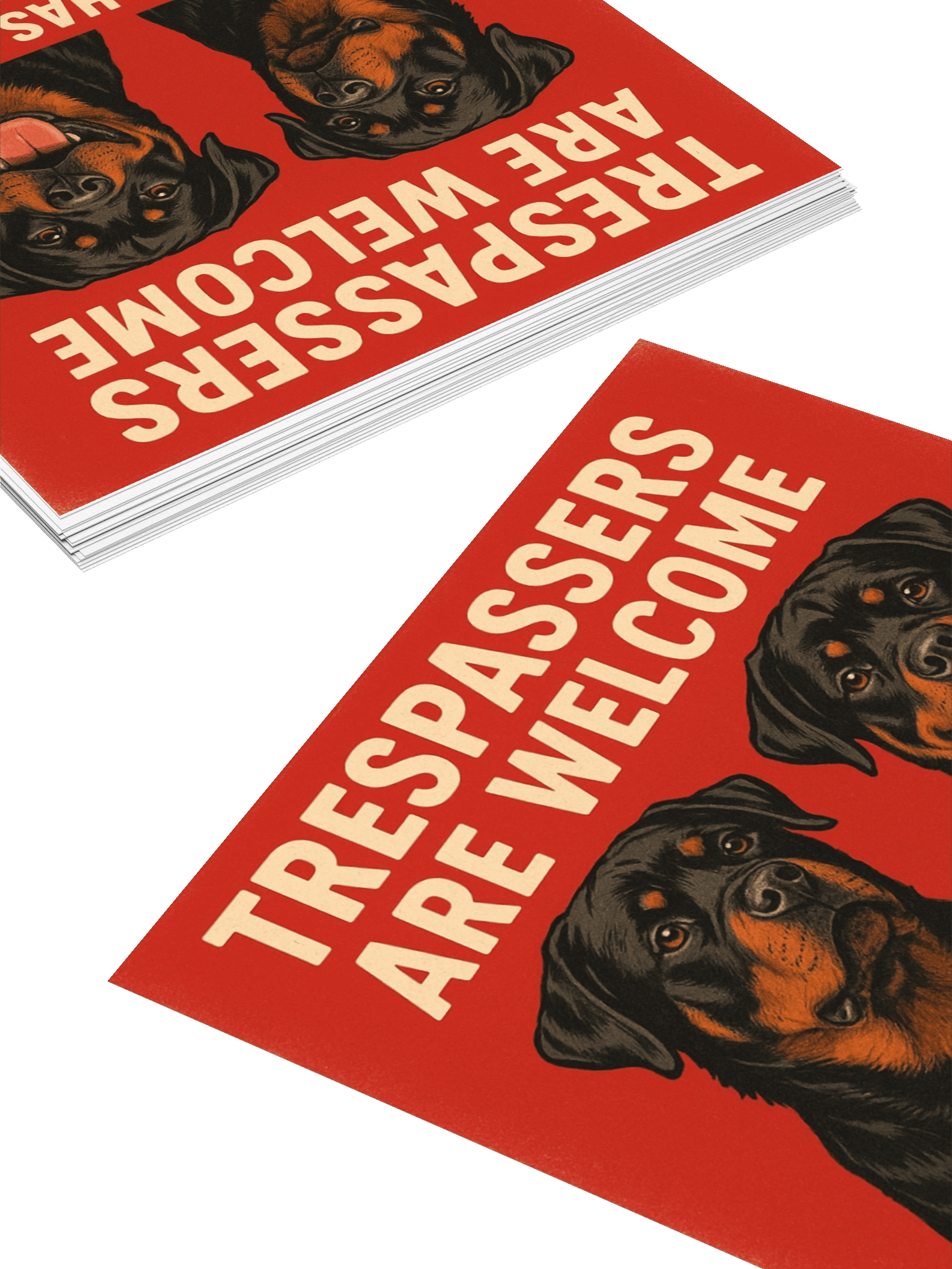 Rottweiler - Trespassers are welcome, dog food has started to get expensive - Sticker product image (11)