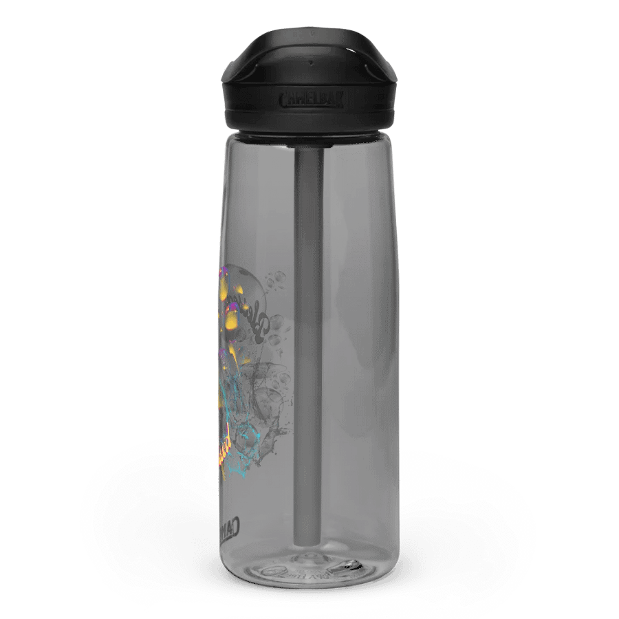 Camelbak water bottelvwith beautiful swirly blue water splash and drops design featuring “Blessed’ product image (3)