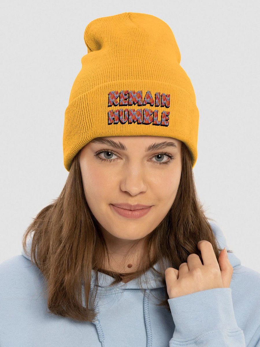 Embroidered Remain Humble Cuffed Beanie product image (3)
