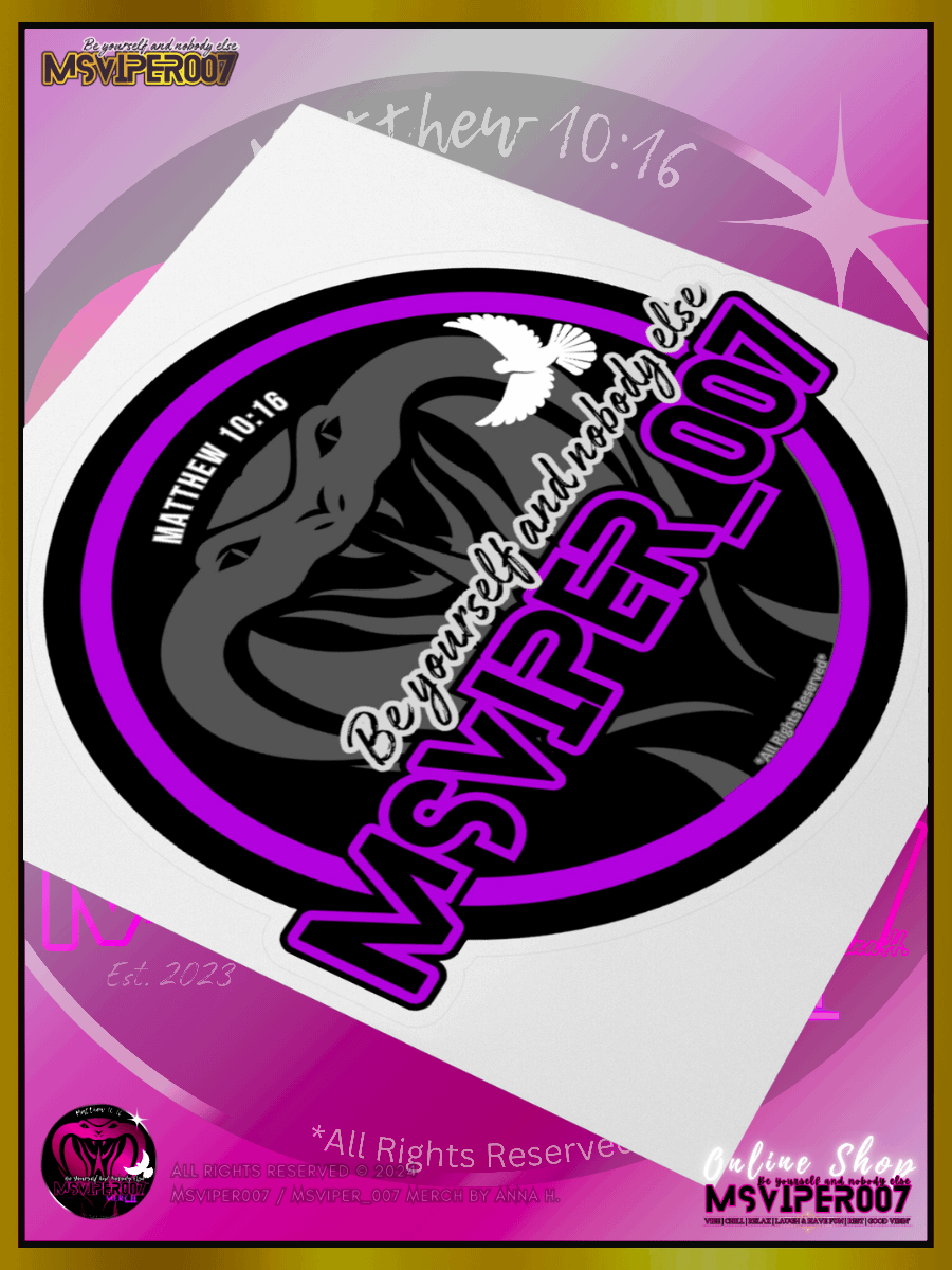 Sticker - "MsViper_007™ Brand Classic" [purple/blk emblem] Support&Sport Kiss cut Stickers By Anna H. product image (3)