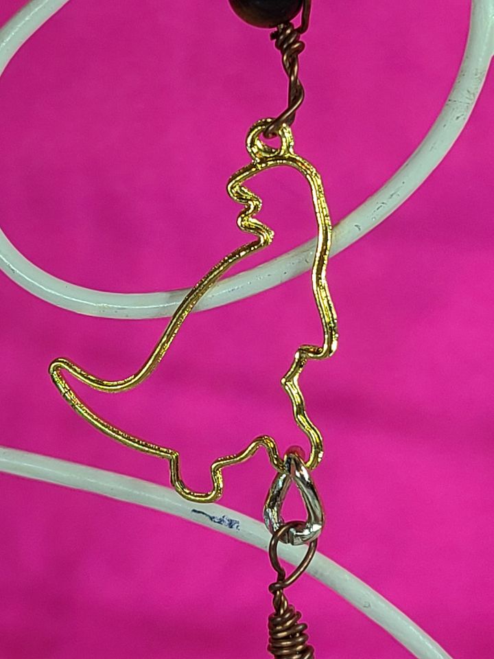 Dino Tigers Eye wire wrapped Earrings product image (2)