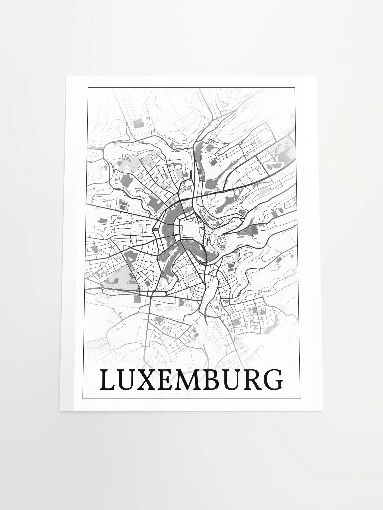 Luxemburg, Luxemburg, city map print product image (20)