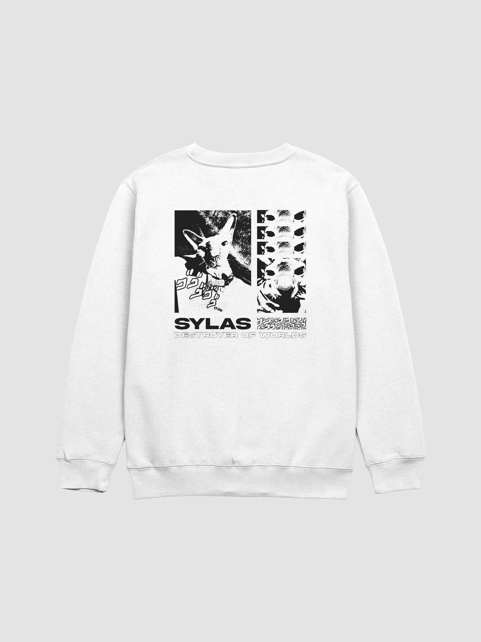 SYLAS: DESTROYER OF WORLDS CREWNECK. (WHITEPRINT) product image (2)