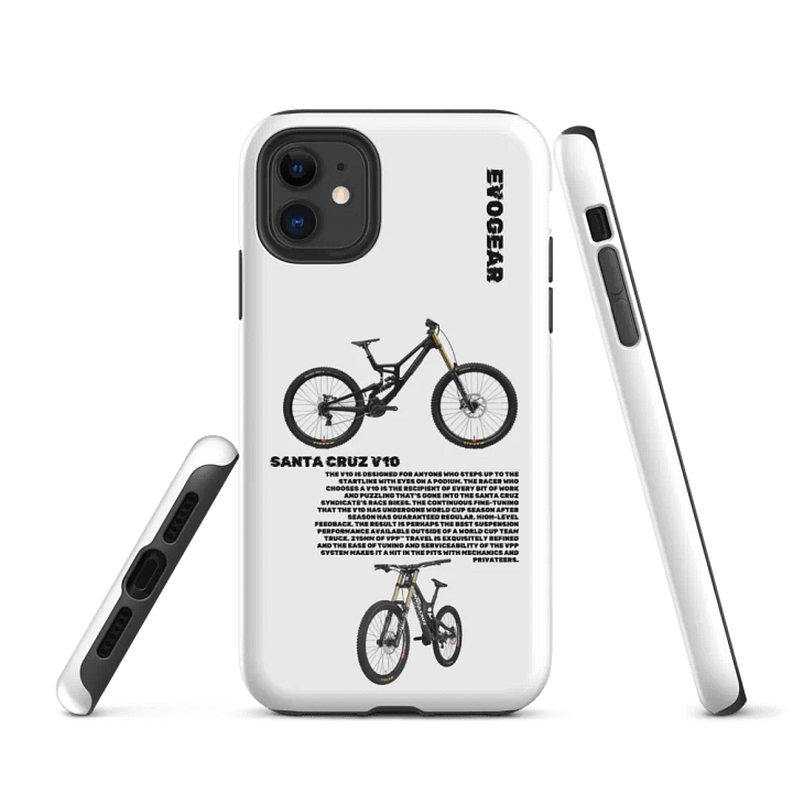 Black V10 White iPhone Case product image (1)
