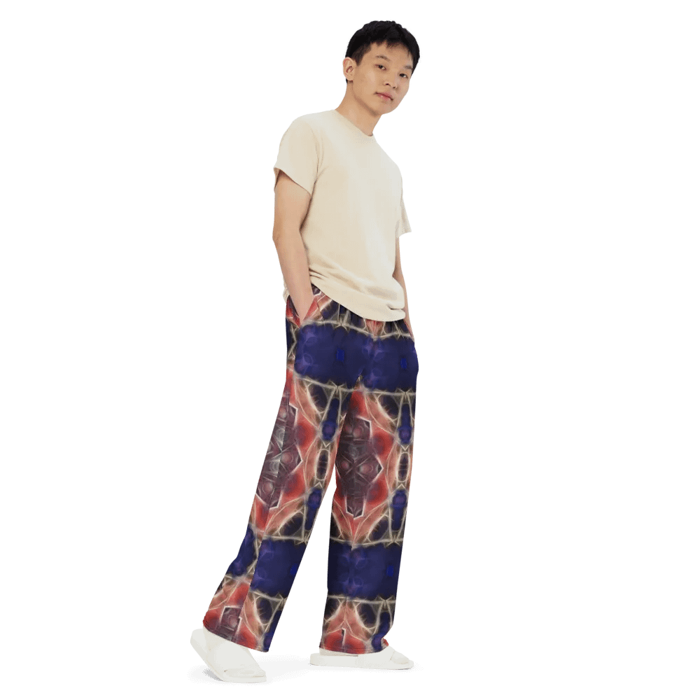 Peachy and Yellow Kaleidoscope Wideleg Pants product image (7)
