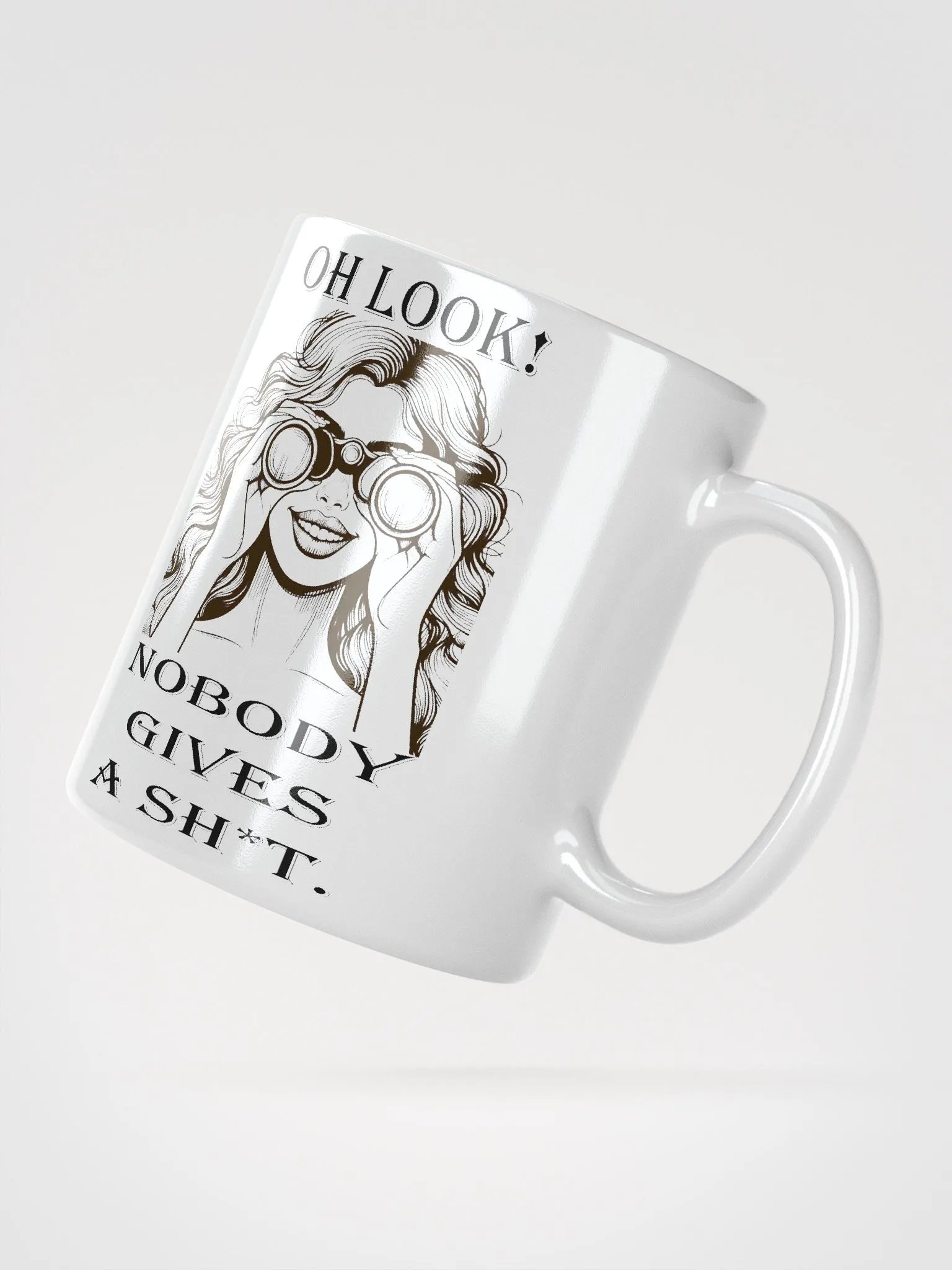 "Oh Look, Nobody Gives a Sh*t" #Humorous Glossy White Mug product image (2)