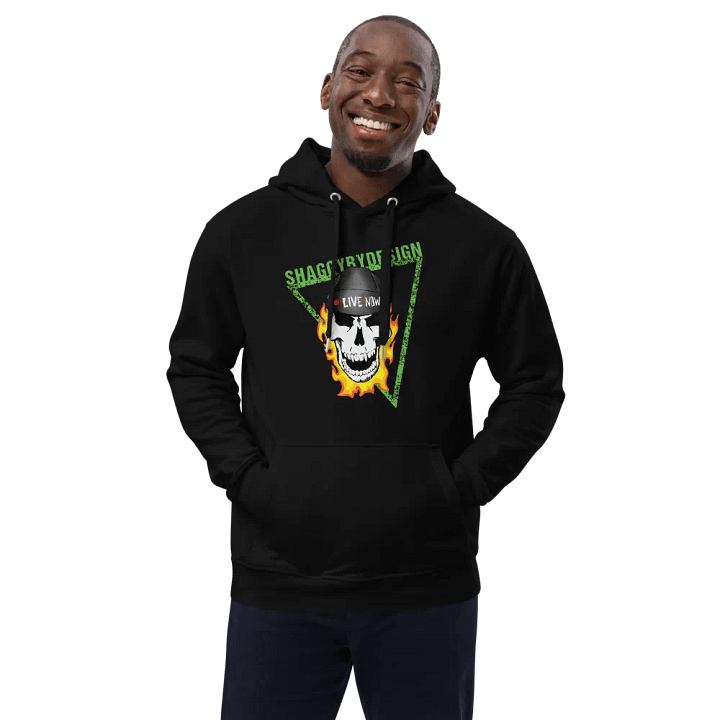 ShaggyByDesign Skull Portrait Hand-Drawn Hoodie product image (1)