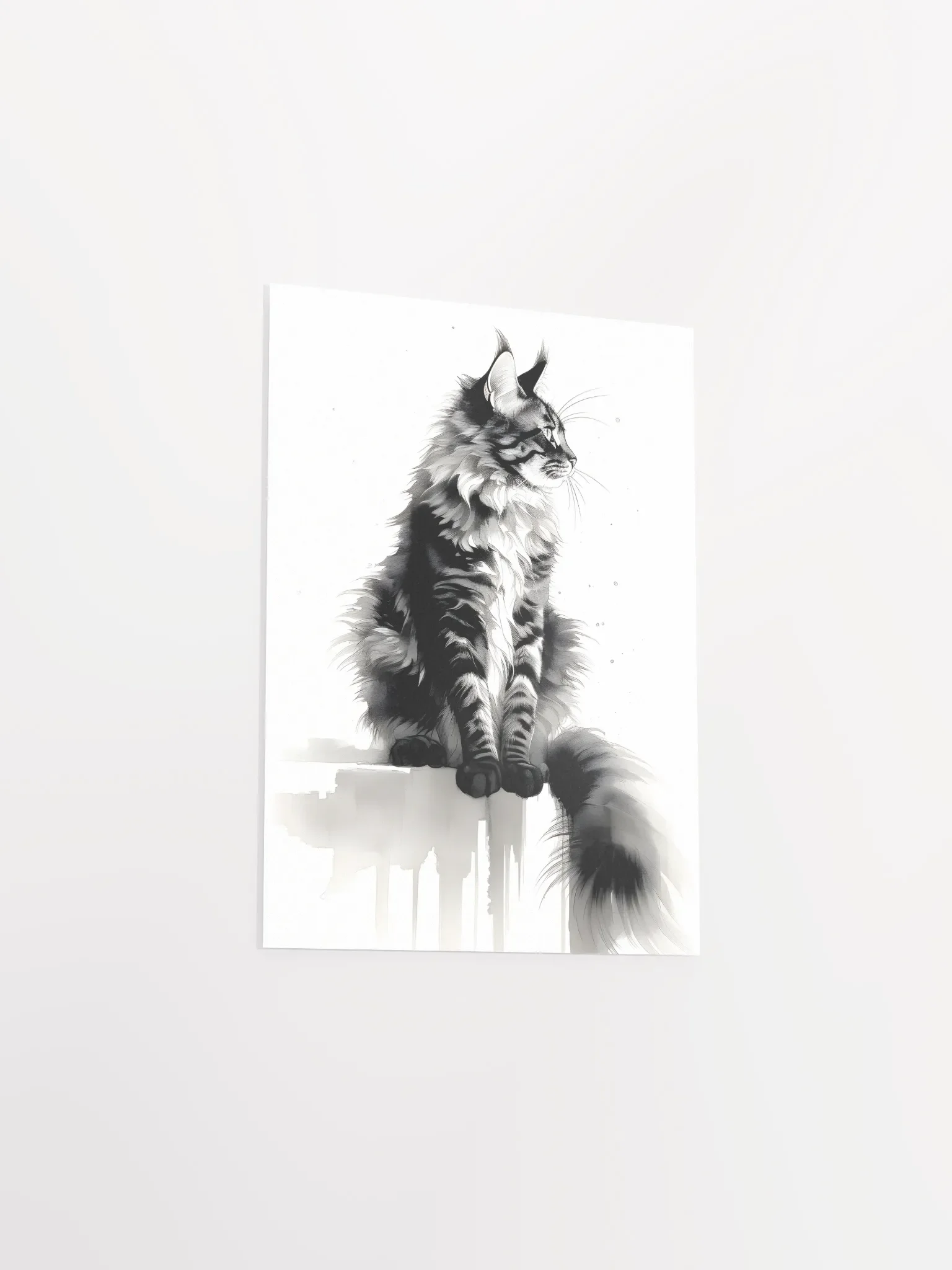 Maine Coon Ink Art Poster – Elegant Cat Print product image (3)