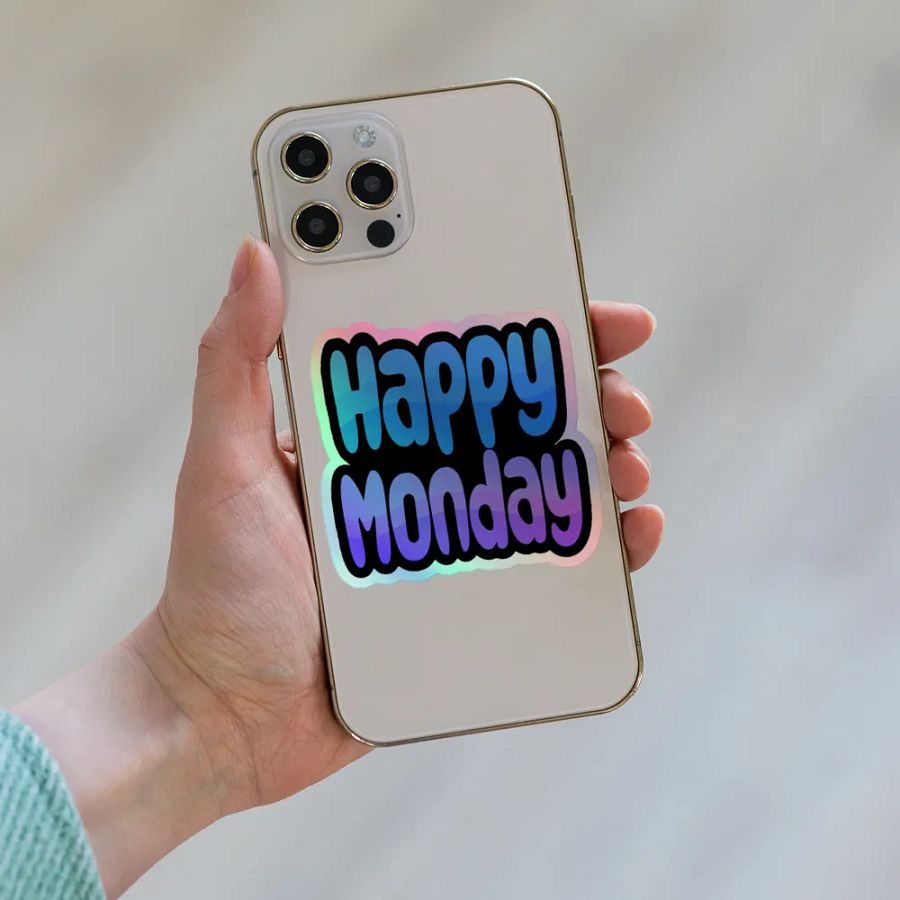 Happy Monday Holographic Sticker product image (8)