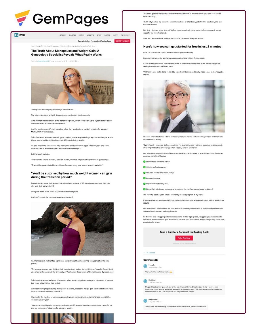 Health Insider Advertorial Page | GemPages product image (1)