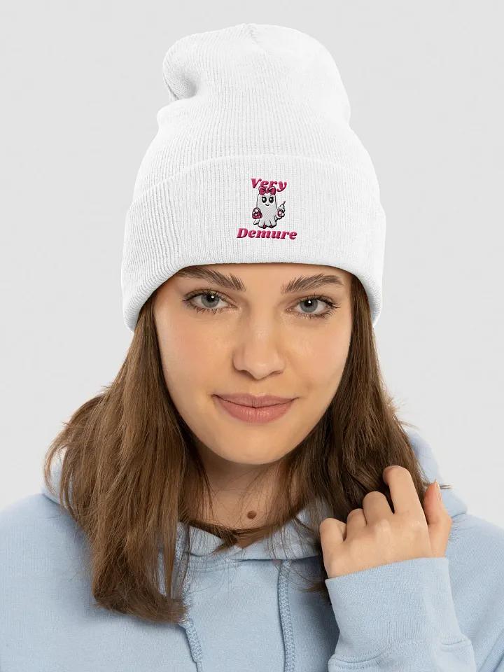 Very Demure Cute Ghost Embroidered Cuffed Beanie product image (2)