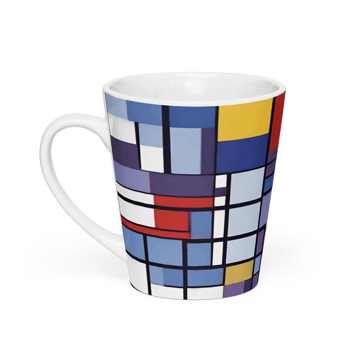 mondrian inspired design Latte Mug for arty moms on mothersday product image (1)